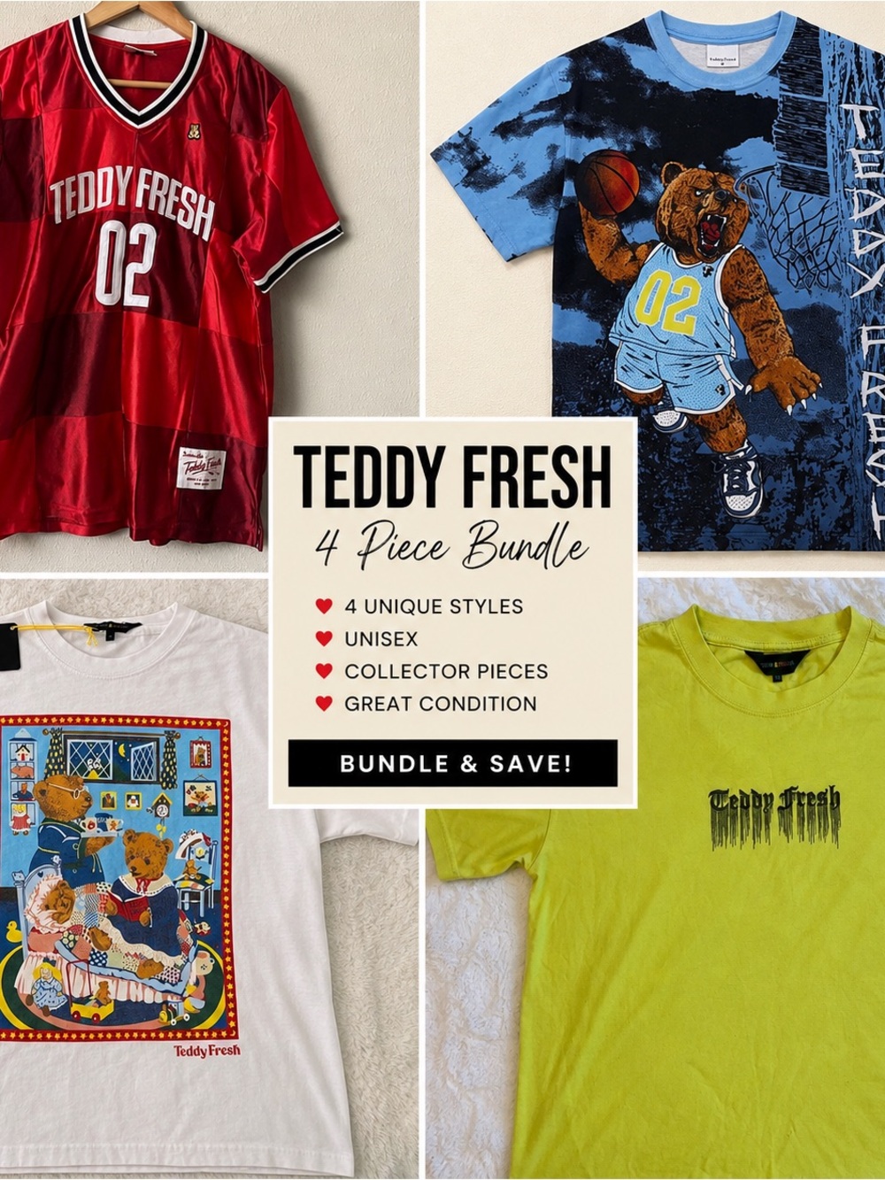 Teddy Fresh 4-Piece Tee Bundle